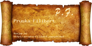 Pruska Filibert névjegykártya